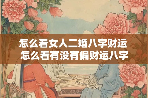 怎么看女人二婚八字财运 怎么看有没有偏财运八字
