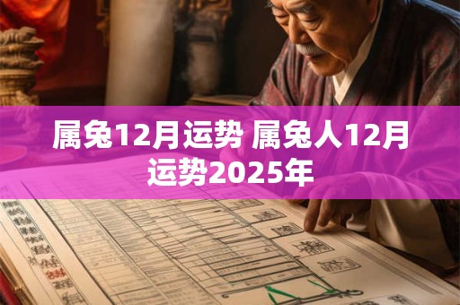 属兔12月运势 属兔人12月运势2025年