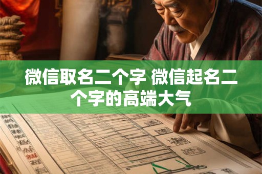 微信取名二个字 微信起名二个字的高端大气