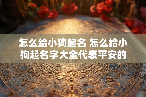 怎么给小狗起名 怎么给小狗起名字大全代表平安的