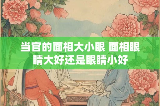 当官的面相大小眼 面相眼睛大好还是眼睛小好