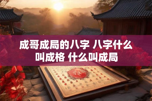 成哥成局的八字 八字什么叫成格 什么叫成局