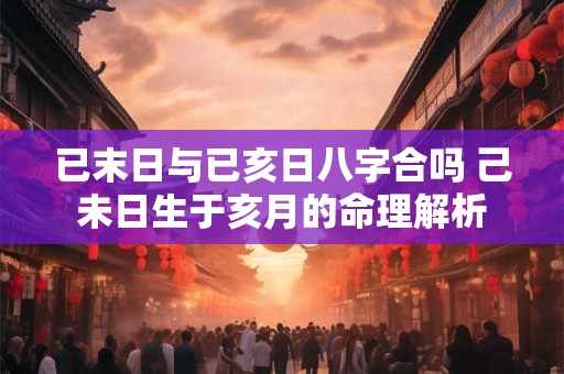 已末日与已亥日八字合吗 己未日生于亥月的命理解析