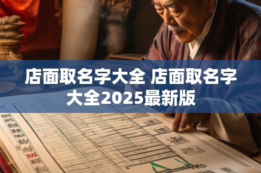 店面取名字大全 店面取名字大全2025最新版 店面取名字大全 店面取名字大全2025最新版