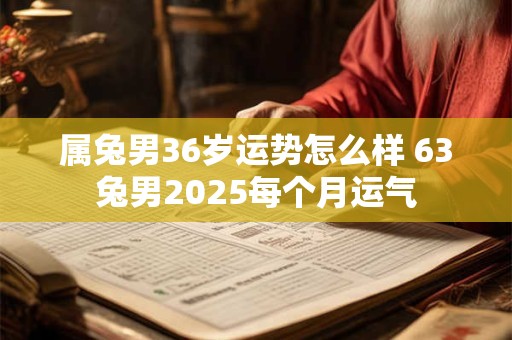 属兔男36岁运势怎么样 63兔男2025每个月运气
