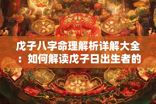 戊子八字命理解析详解大全：如何解读戊子日出生者的命运密码