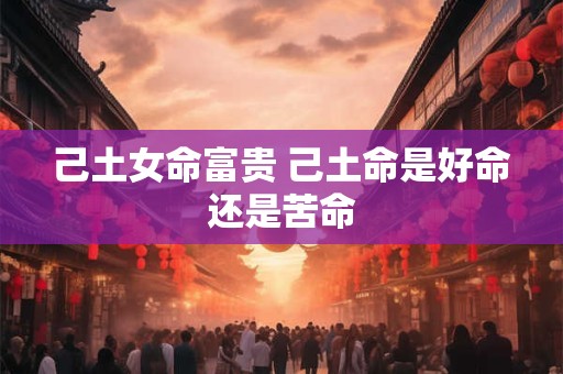 己土女命富贵 己土命是好命还是苦命