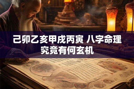 己卯乙亥甲戌丙寅 八字命理究竟有何玄机