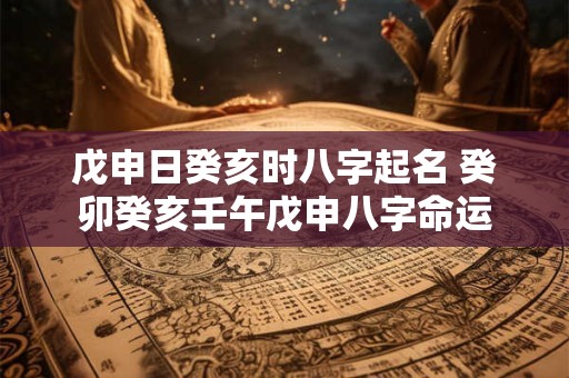 戊申日癸亥时八字起名 癸卯癸亥壬午戊申八字命运