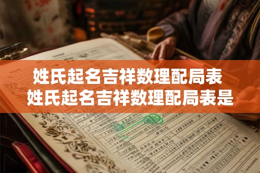 姓氏起名吉祥数理配局表 姓氏起名吉祥数理配局表是什么意思