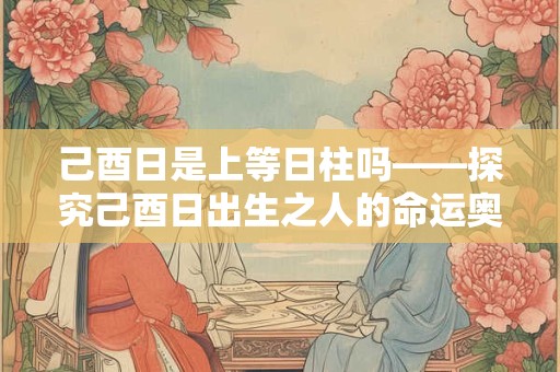 己酉日是上等日柱吗——探究己酉日出生之人的命运奥秘