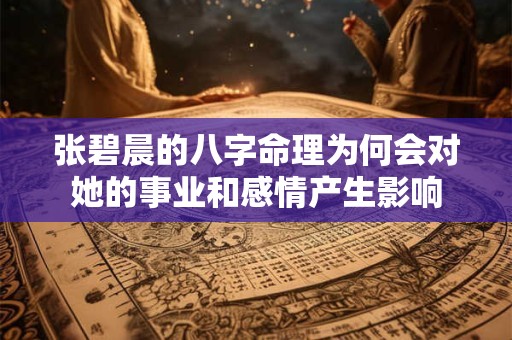 张碧晨的八字命理为何会对她的事业和感情产生影响 张碧晨的八字命理为何会对她的事业和感情产生影响