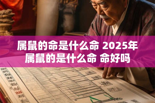 属鼠的命是什么命 2025年属鼠的是什么命 命好吗