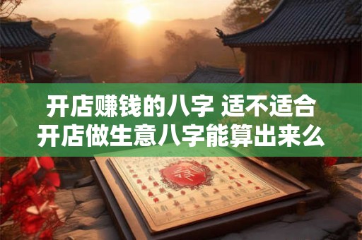 开店赚钱的八字 适不适合开店做生意八字能算出来么