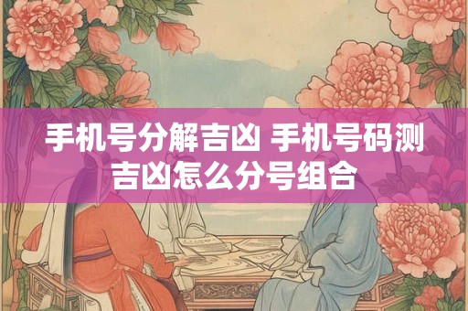 手机号分解吉凶 手机号码测吉凶怎么分号组合