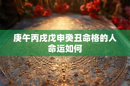 庚午丙戌戊申癸丑命格的人命运如何