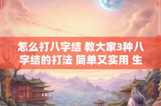 怎么打八字结 教大家3种八字结的打法 简单又实用 生活中肯定用得到