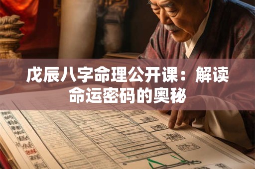 戊辰八字命理公开课:解读命运密码的奥秘 戊辰八字命理公开课:解读命运密码的奥秘
