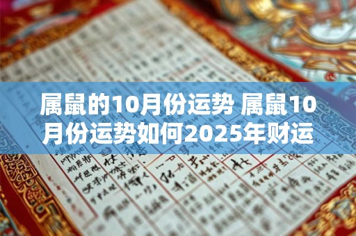 属鼠的10月份运势 属鼠10月份运势如何2025年财运