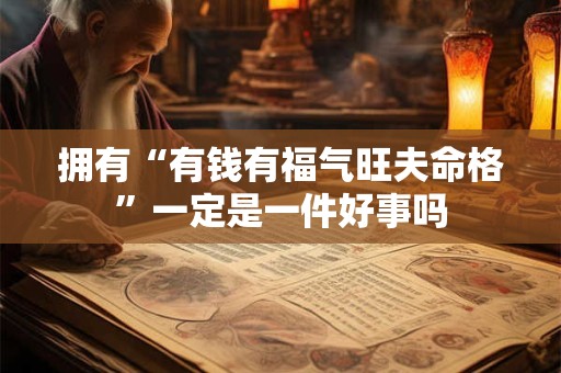 拥有“有钱有福气旺夫命格”一定是一件好事吗