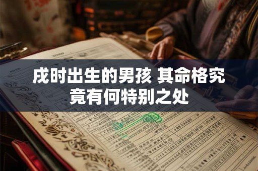 戌时出生的男孩 其命格究竟有何特别之处
