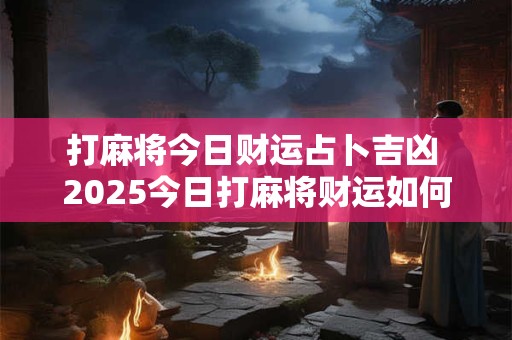 打麻将今日财运占卜吉凶 2025今日打麻将财运如何