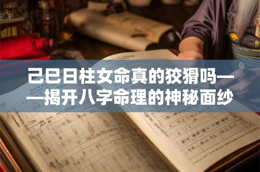 己巳日柱女命真的狡猾吗——揭开八字命理的神秘面纱