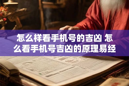 怎么样看手机号的吉凶 怎么看手机号吉凶的原理易经 怎么样看手机号的吉凶 怎么看手机号吉凶的原理易经