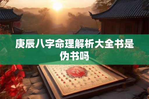 庚辰八字命理解析大全书是伪书吗