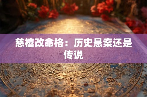 慈禧改命格：历史悬案还是传说
