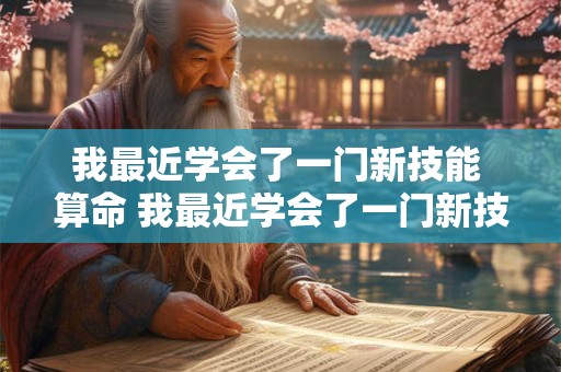 我最近学会了一门新技能 算命 我最近学会了一门新技能 算命 我掐指一算 你命里缺我