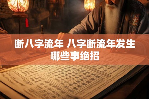 断八字流年 八字断流年发生哪些事绝招