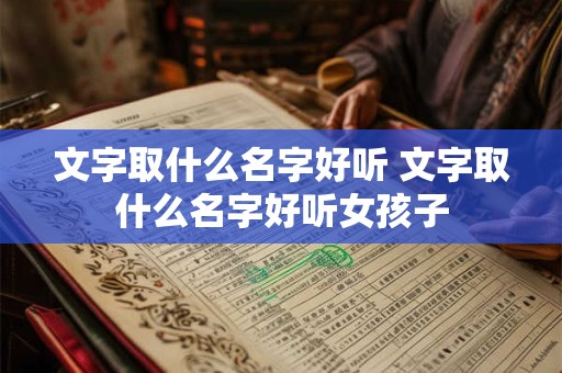 文字取什么名字好听 文字取什么名字好听女孩子 文字取什么名字好听 文字取什么名字好听女孩子