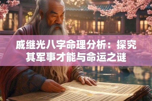 戚继光八字命理分析：探究其军事才能与命运之谜