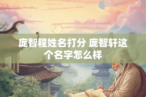 庞智程姓名打分 庞智轩这个名字怎么样