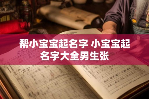 帮小宝宝起名字 小宝宝起名字大全男生张