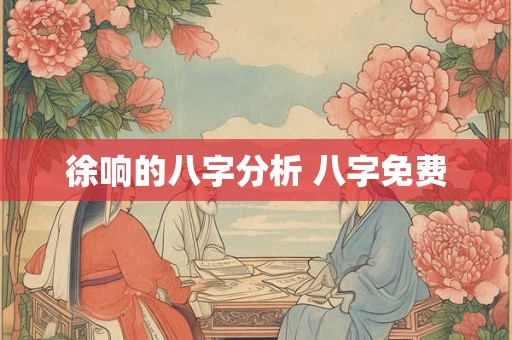 徐响的八字分析 八字免费