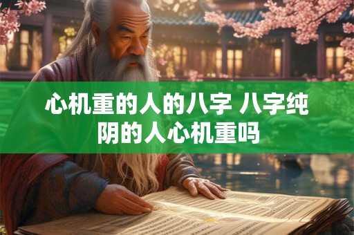 心机重的人的八字 八字纯阴的人心机重吗