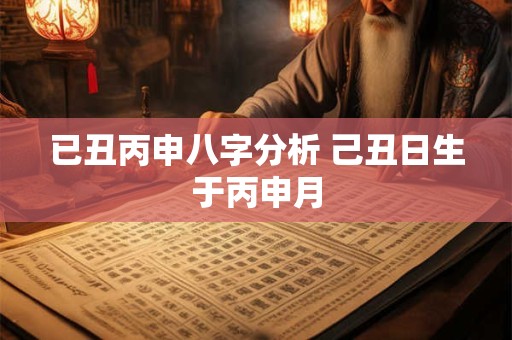 已丑丙申八字分析 己丑日生于丙申月