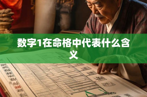数字1在命格中代表什么含义