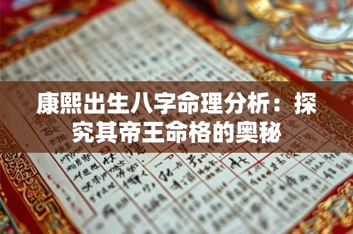 康熙出生八字命理分析：探究其帝王命格的奥秘