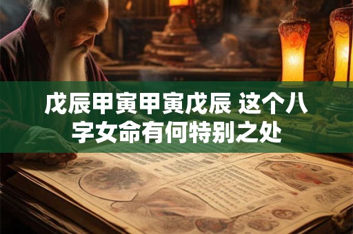 戊辰甲寅甲寅戊辰 这个八字女命有何特别之处