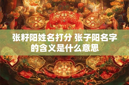 张籽阳姓名打分 张子阳名字的含义是什么意思