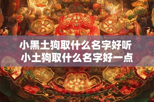 小黑土狗取什么名字好听 小土狗取什么名字好一点