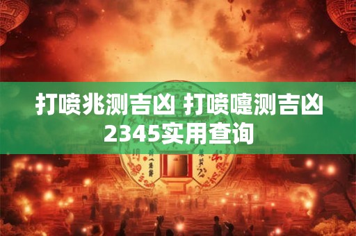 打喷兆测吉凶 打喷嚏测吉凶2345实用查询