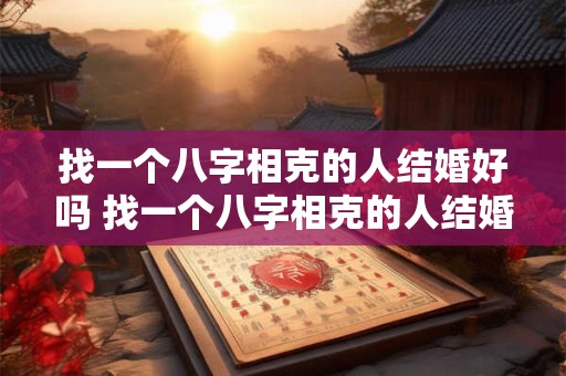 找一个八字相克的人结婚好吗 找一个八字相克的人结婚好吗女生 找一个八字相克的人结婚好吗 找一个八字相克的人结婚好吗女生