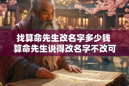 找算命先生改名字多少钱 算命先生说得改名字不改可以吗