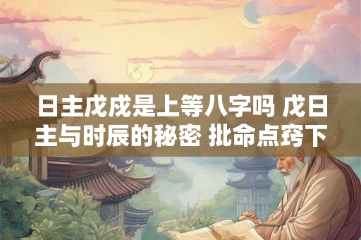 日主戊戍是上等八字吗 戊日主与时辰的秘密 批命点窍下