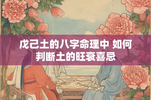戊己土的八字命理中 如何判断土的旺衰喜忌