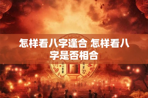 怎样看八字逢合 怎样看八字是否相合